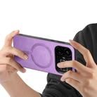 For Realme GT5 5G Retro MagSafe Magnetic PU Back Cover Phone Case(Purple) - 3