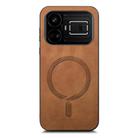 For Realme GT5 5G Retro MagSafe Magnetic PU Back Cover Phone Case(Brown) - 2