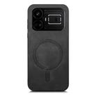 For Realme GT5 5G Retro MagSafe Magnetic PU Back Cover Phone Case(Black) - 2