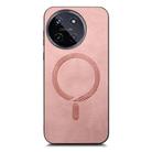 For Realme 11 4G Retro MagSafe Magnetic PU Back Cover Phone Case(Pink) - 2