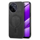 For Realme 11 4G Retro MagSafe Magnetic PU Back Cover Phone Case(Black) - 1