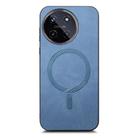 For Realme 11 4G Retro MagSafe Magnetic PU Back Cover Phone Case(Blue) - 2