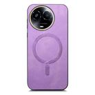 For Realme 11 5G Retro MagSafe Magnetic PU Back Cover Phone Case(Purple) - 2