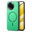 For Realme 11 5G Retro MagSafe Magnetic PU Back Cover Phone Case(Green) - 1