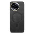 For Realme 11 5G Retro MagSafe Magnetic PU Back Cover Phone Case(Black) - 2