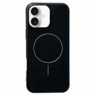 For iPhone 16 Glossy MagSafe Shockproof TPU Phone Case(Black) - 1