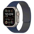 For Apple Watch 46mm / 49mm / 45mm / 44mm Litchi Texture Magnetic Silicone Watch Band(Blue Gray) - 1