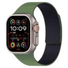 For Apple Watch 46mm / 49mm / 45mm / 44mm Litchi Texture Magnetic Silicone Watch Band(Green Black) - 1