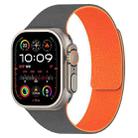 For Apple Watch 46mm / 49mm / 45mm / 44mm Litchi Texture Magnetic Silicone Watch Band(Gray Orange) - 1