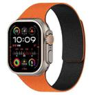 For Apple Watch 42mm / 41mm / 40mm / 38mm Litchi Texture Magnetic Silicone Watch Band(Orange Black) - 1