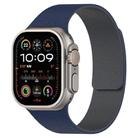 For Apple Watch 42mm / 41mm / 40mm / 38mm Litchi Texture Magnetic Silicone Watch Band(Blue Gray) - 1
