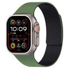 For Apple Watch 42mm / 41mm / 40mm / 38mm Litchi Texture Magnetic Silicone Watch Band(Green Black) - 1