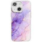 For iPhone 13 Electroplated Marble Texture Phone Case(Purple M3) - 1