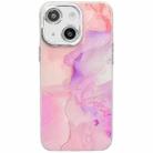 For iPhone 13 Electroplated Marble Texture Phone Case(Pink Purple M4) - 1