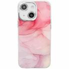 For iPhone 14 Electroplated Marble Texture Phone Case(Pink M2) - 1