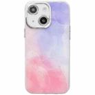 For iPhone 14 Electroplated Marble Texture Phone Case(Purple Pink M14) - 1