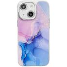 For iPhone 14 Electroplated Marble Texture Phone Case(Purple Blue M18) - 1