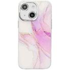 For iPhone 15 Electroplated Marble Texture Phone Case(Light Purple M6) - 1