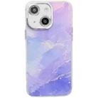 For iPhone 15 Electroplated Marble Texture Phone Case(Blue Purple M10) - 1