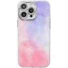 For iPhone 15 Pro Electroplated Marble Texture Phone Case(Purple Pink M14) - 1