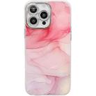 For iPhone 15 Pro Max Electroplated Marble Texture Phone Case(Pink M2) - 1