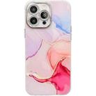 For iPhone 15 Pro Max Electroplated Marble Texture Phone Case(Red M7) - 1