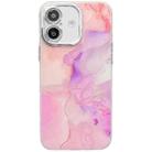 For iPhone 16 Plus Electroplated Marble Texture Phone Case(Pink Purple M4) - 1