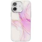 For iPhone 16 Electroplated Marble Texture Phone Case(Light Purple M6) - 1