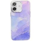 For iPhone 16 Electroplated Marble Texture Phone Case(Blue Purple M10) - 1