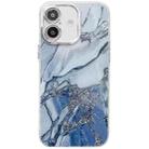 For iPhone 16 Electroplated Marble Texture Phone Case(Navy Blue M17) - 1