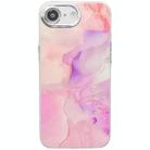 For iPhone 16e Electroplated Marble Texture Phone Case(Pink Purple M4) - 1