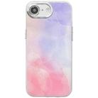 For iPhone 16e Electroplated Marble Texture Phone Case(Purple Pink M14) - 1