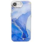 For iPhone 16e Electroplated Marble Texture Phone Case(Dark Blue M16) - 1