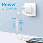 NORTHJO NOPD3002 USB-C / Type-C PD 30W + QC3.0 USB Dual Port Wall Fast Charger US Plug(White) - 2