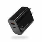 NORTHJO NOPD3002 USB-C / Type-C PD 30W + QC3.0 USB Dual Port Wall Fast Charger US Plug(Black) - 1