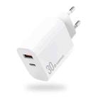 NORTHJO NOPD3002 USB-C / Type-C PD 30W + QC3.0 USB Dual Port Wall Fast Charger EU Plug(White) - 1