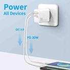 NORTHJO NOPD3002 USB-C / Type-C PD 30W + QC3.0 USB Dual Port Wall Fast Charger EU Plug(White) - 2