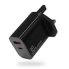 NORTHJO NOPD3002 USB-C / Type-C PD 30W + QC3.0 USB Dual Port Wall Fast Charger UK Plug(Black) - 1