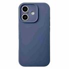 For iPhone 16 PU Hybrid TPU MagSafe IC Chip Phone Case(Dark blue) - 1