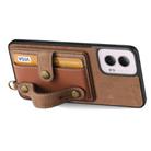 For Motorola Moto G Power 5G 2024 Retro Cross Wristband Wallet Leather Back Phone Case(Brown) - 3