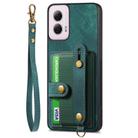 For Motorola Moto G Power 5G 2024 Retro Cross Wristband Wallet Leather Back Phone Case(Green) - 2