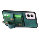 For Motorola Moto G Power 5G 2024 Retro Cross Wristband Wallet Leather Back Phone Case(Green) - 3