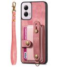 For Motorola Moto G Power 5G 2024 Retro Cross Wristband Wallet Leather Back Phone Case(Pink) - 2