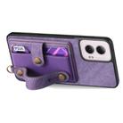 For Motorola Moto G Power 5G 2024 Retro Cross Wristband Wallet Leather Back Phone Case(Purple) - 3