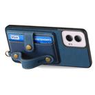 For Motorola Moto G Power 5G 2024 Retro Cross Wristband Wallet Leather Back Phone Case(Blue) - 3