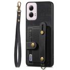 For Motorola Moto G Power 5G 2024 Retro Cross Wristband Wallet Leather Back Phone Case(Black) - 2