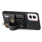 For Motorola Moto G Power 5G 2024 Retro Cross Wristband Wallet Leather Back Phone Case(Black) - 3