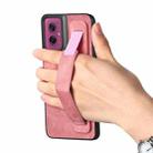 For Motorola Moto G55 Retro Wristband Holder Leather Back Phone Case(Pink) - 2