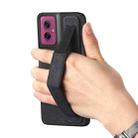 For Motorola Moto G55 Retro Wristband Holder Leather Back Phone Case(Black) - 2