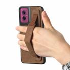 For Motorola Moto G55 Retro Wristband Holder Leather Back Phone Case(Brown) - 2